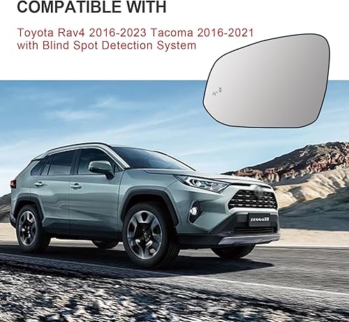 Miniatura 2 de Espejo calefactable para el lado del conductor compatible con Toyota Rav4 2016-2023 Tacoma 2016-2021 - Espejo para Toyota RAV4, espejos laterales