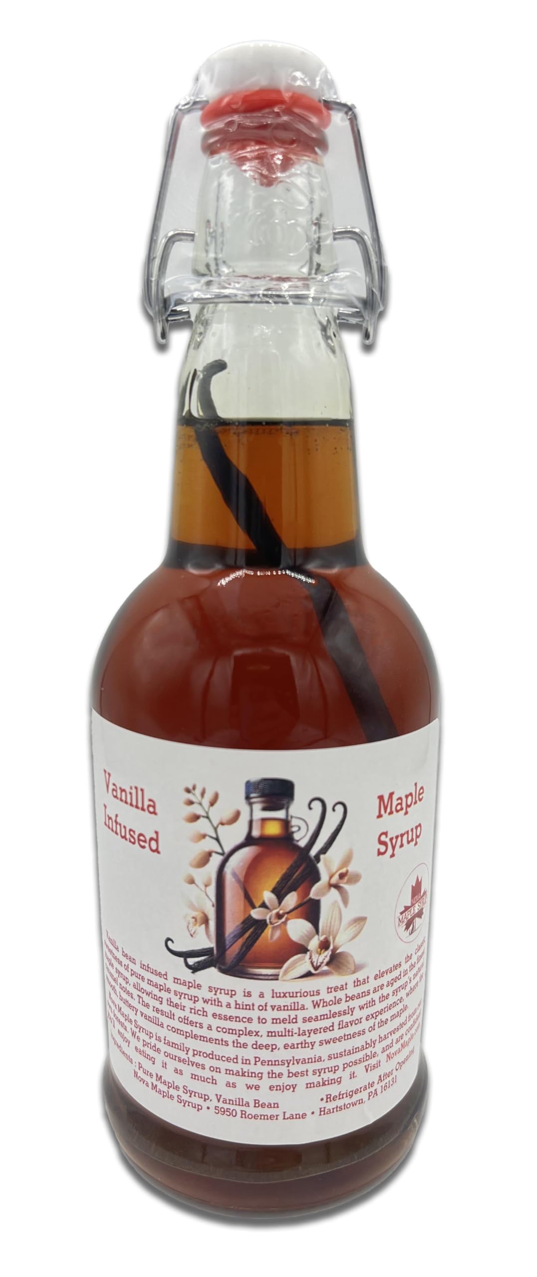 Vanilla Infused Nova Maple Syrup - Pint (16 Fl Oz)