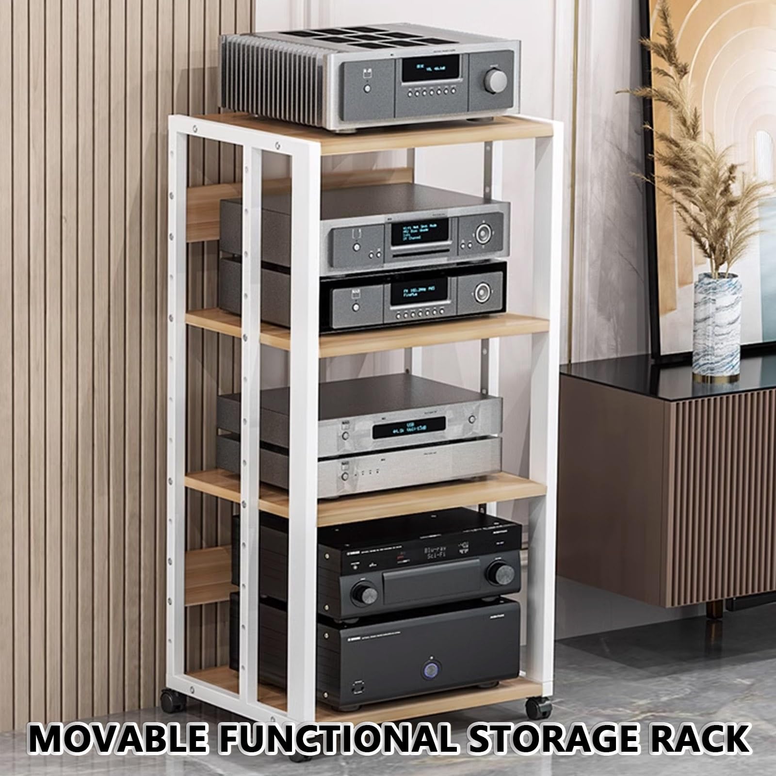 Moderno supporto per proiettore per camera da letto multistrato per soggiorno mensola girevole con supporto per amplificatore di archiviazione multimediale audio-video home theater