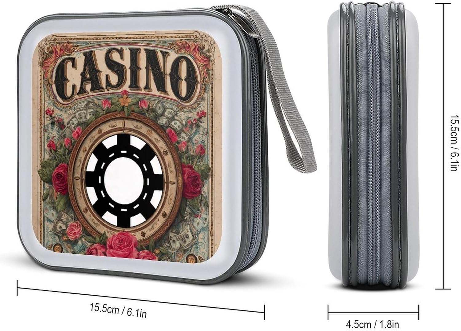 Casino Poker Chips Protective CD Case Storage Rack 40 Capacity DVD Holder Organizer Car Travel