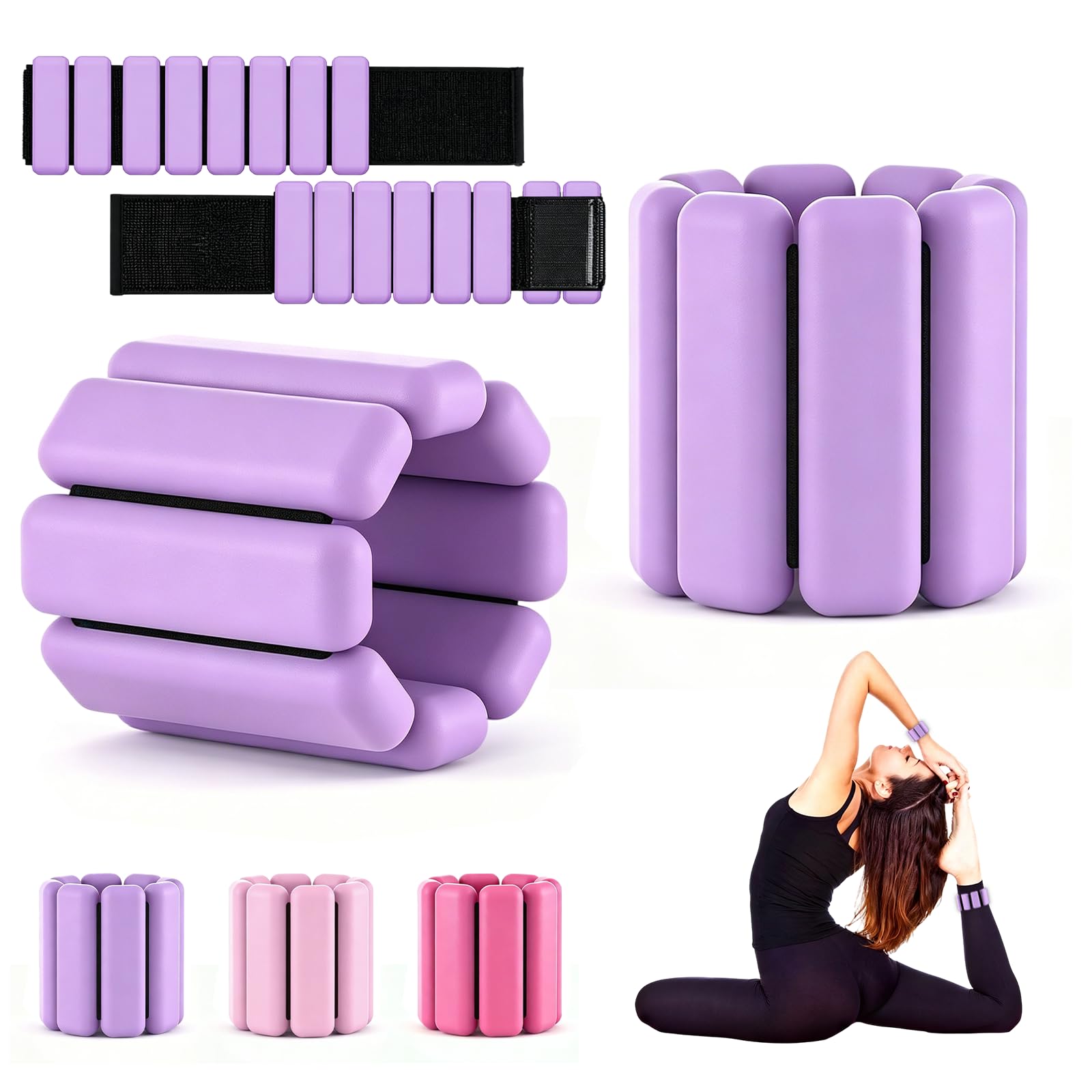 Adjustable Wearable Wrist & Ankle Weight, 2pcs (1lb / 2lb Each)