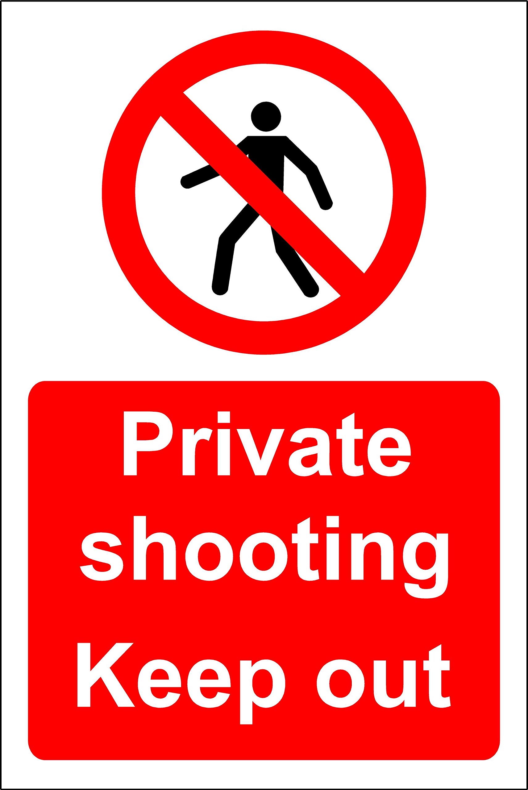 Kpcm Display Ltd Private Shooting Keep Out Safety Sign - 1.2Mm Rigid Plastic 300Mm X 200Mm