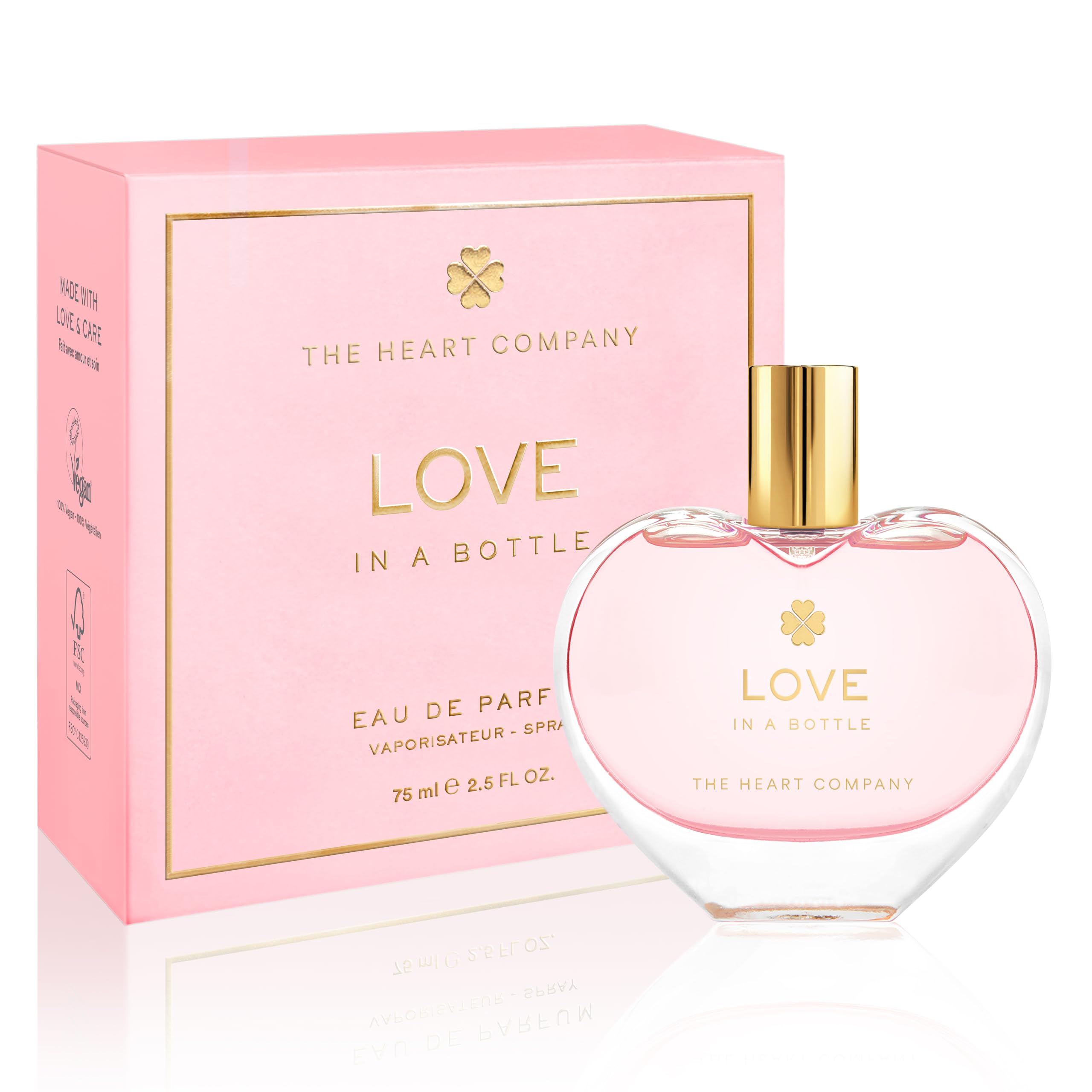 THE HEART COMPANYLOVE in a bottle | Floral & Sweet Perfume for Women | Vegan & Eco-friendly Women's Eau de Parfum | Romantic Fragrance for Her - 75ml - 2.5 fl oz.
