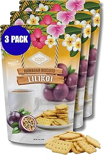 Diamond Bakery Hawaiian Lilikoi (Passion Fruit) Biscuits – Made in Hawaii, Crunchy Sweet Biscuits with Lilikoi Flavor, 12oz, 3-Pack (Each 4oz Bag Contains 4 Servings), Perfect Snack for On-the-Go
