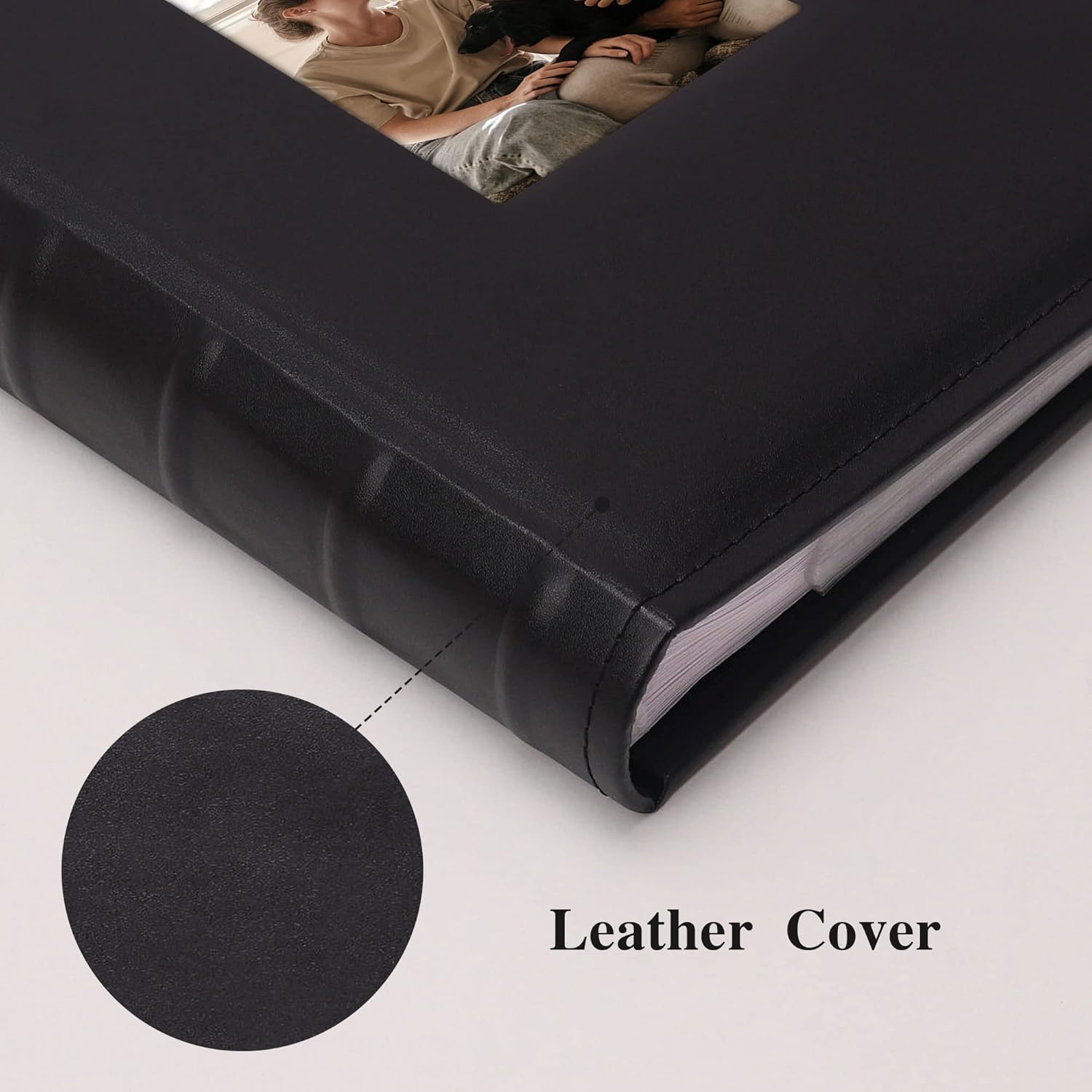 Vienrose Photo Album 4x6 300 Photos with Memo Area Leather Cover Large Capacity Slip-in Pictures Book for Wedding Baby Vacation (Black) - Image 5