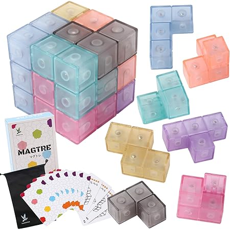 Amazon Magtre マグネットブロック 立体パズル クリアカラー 立体パズル おもちゃ