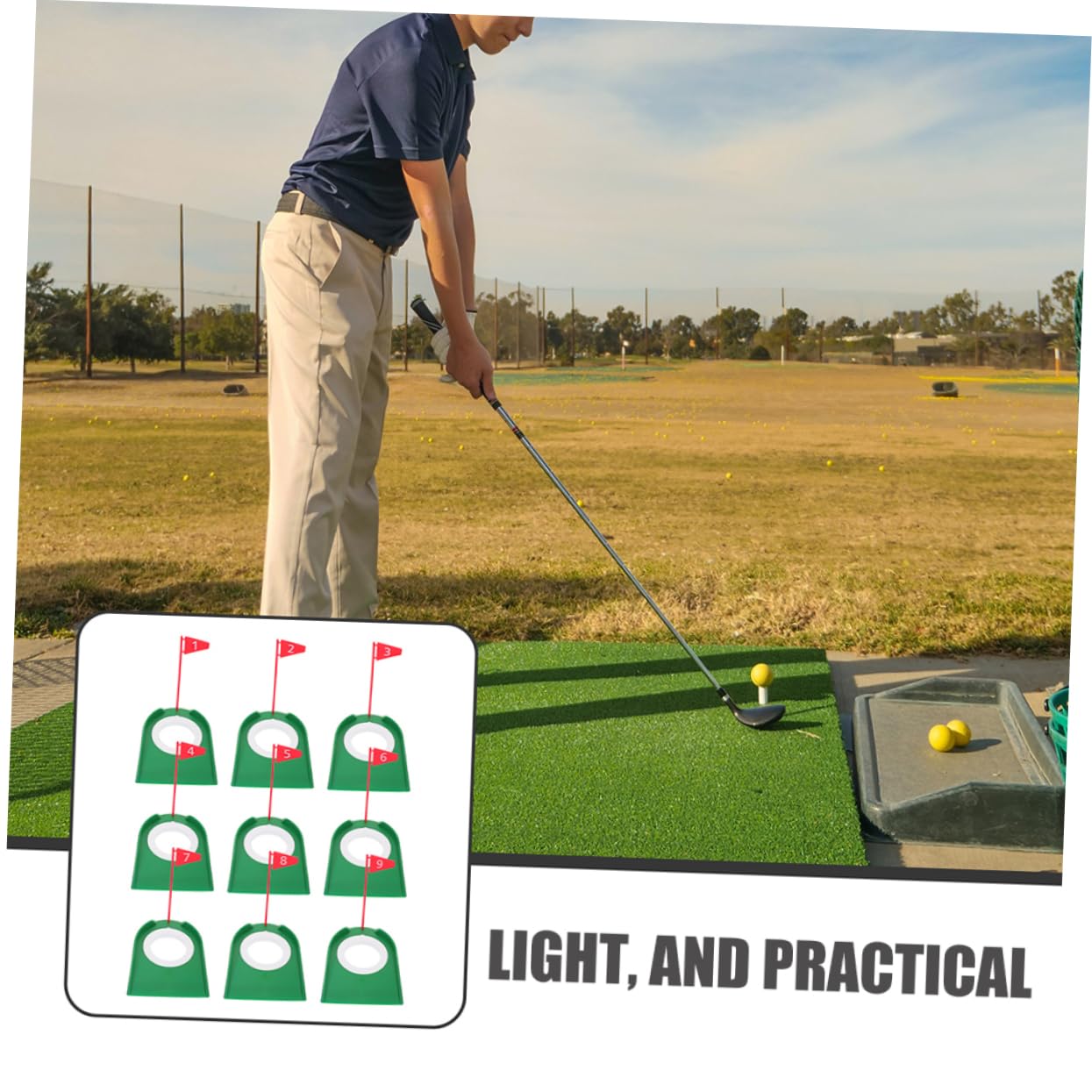 Yardwe 9 Stück Golf Trainings Putting Cup aus Abs Grün Leicht und Tragbar für Präzises Üben Drinnen oder Büro