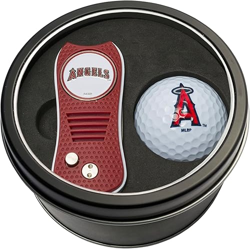 Team Golf MLB Gift Set Switchblade Divot Tool with Double-Sided Magnetic Ball Marker & Golf Ball, Patented Single Prong Design, Less Damage to