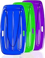 Cozycharm 35" Kids Snow Sled Toboggan: Cold-Resistant, Anti-Drift, Fast Stable Ride with Rope - Stackable Winter Fun