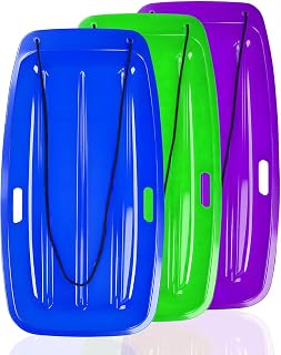Cozycharm 35" Kids Snow Sled Toboggan: Cold-Resistant, Anti-Drift, Fast Stable Ride with Rope - Stackable Winter Fun