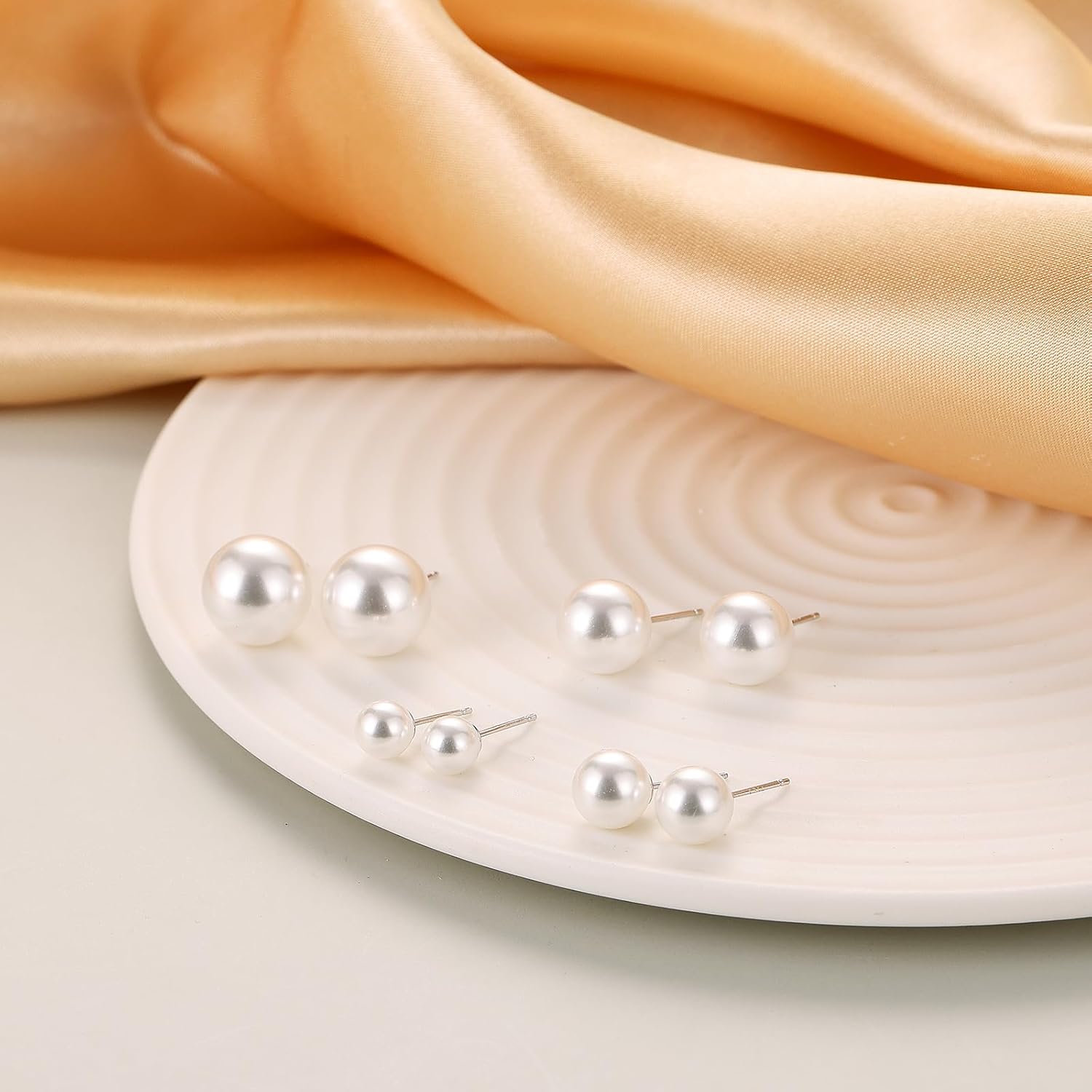 925 Sterling Silver Pearl Stud Earrings for Women, Hypoallergenic Silver Pearl Earrings Everyday Jewelry - Image 4