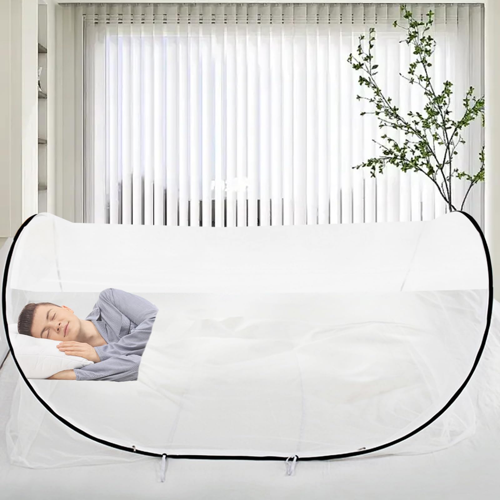 Zanzariera pieghevole, 200 x 80 x 56 cm, zanzariera pop up, ultraleggera, portatile, da campeggio, da viaggio, per la famiglia, per la casa e il campeggio