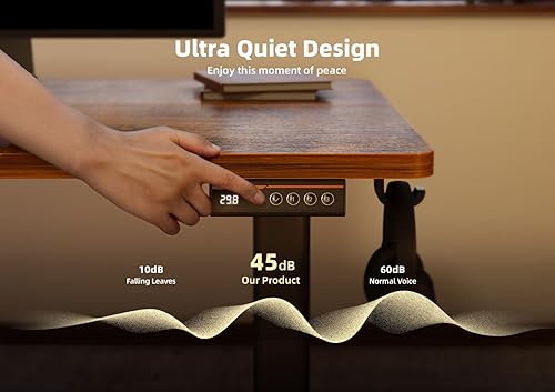 Miniatura 7 de Escritorio eléctrico de pie, escritorio de pie de altura ajustable, 40 x 24 pulgadas, escritorio de oficina en casa con tablero de empalme, parte