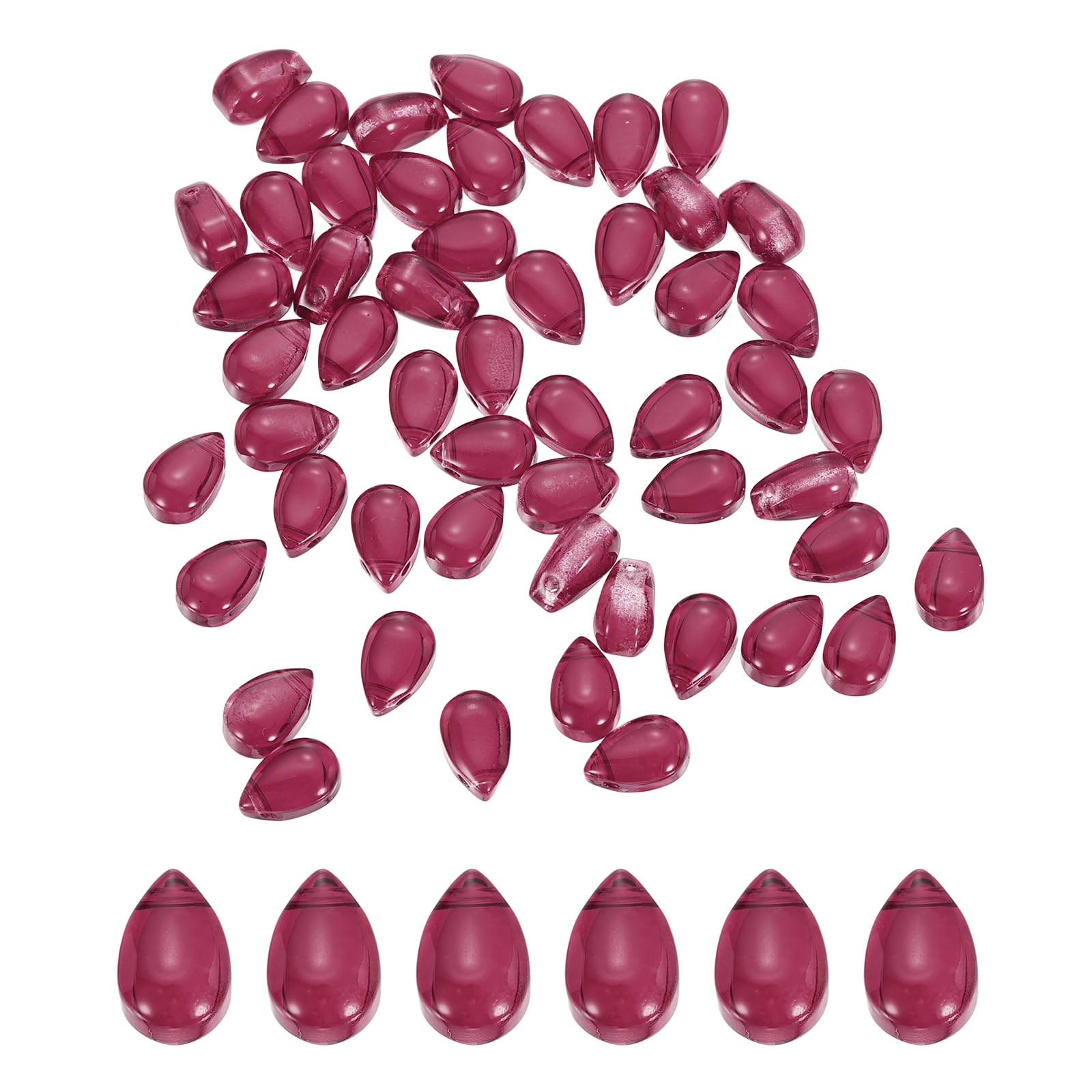 sourcing map 60 Pcs Teardrop Crystal Glass Beads, 6x9mm Teardrop Glass Charm Pendants Water Drop Beads Top Drilled for Jewelry Making DIY Craft Bracelets Necklace, Purple โ image 1