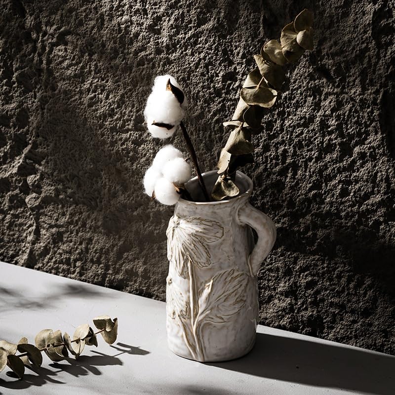 Vaso in Ceramica con Ornamenti Creativi, Idroponico, Confezione Regalo retrò(M)
