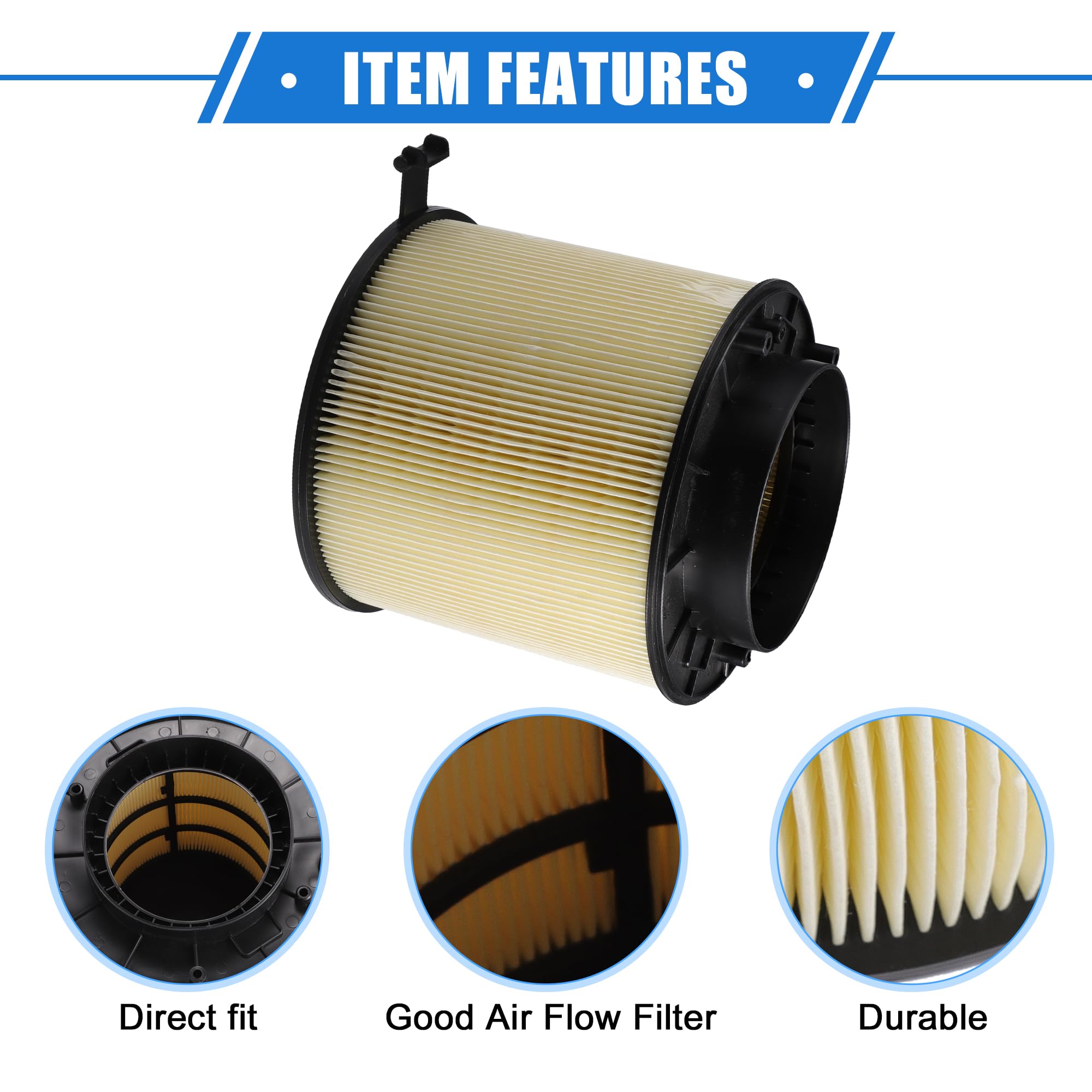 A ABSOPRO Filtro De Aire Del Motor Para Audi Sq5 3.0L V6 14-17 1pc | OE: 8K0133843, Material: PP, Size: 18.5X16.5X16CM, Color: Negro, Beige, Para A4, A5, Q5, S4, S5