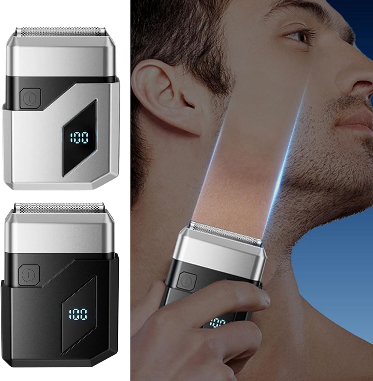 Multipurpose Small Electric Shaver Efficient Rechargeable Hair Removal Tool Portable Beard Trimmer for Men Travel Use Travel Electric Shaver for Men