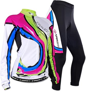 sponeed Womens Cycle Jersey Long Sleeve Bike Riding Clothes Breathable