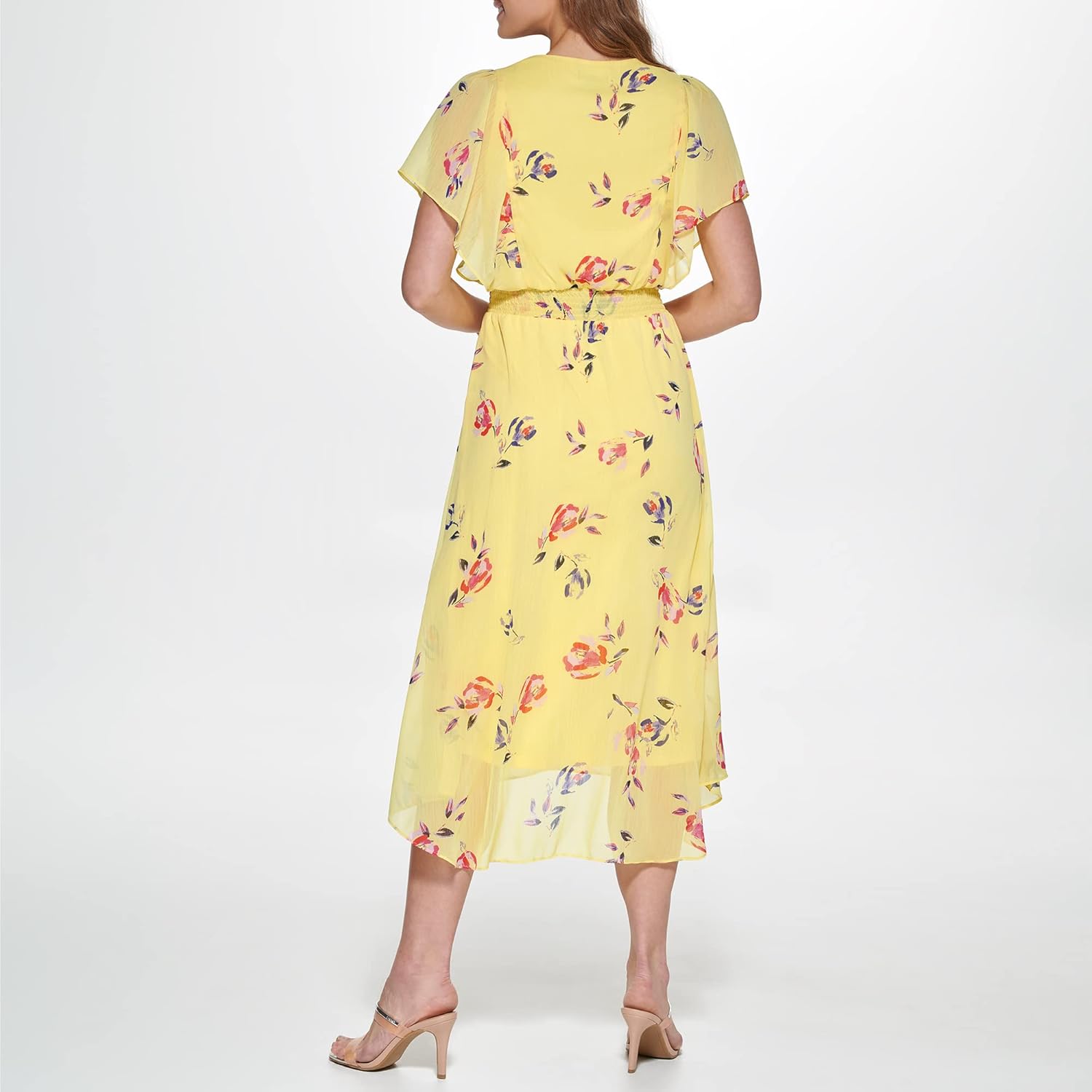 DKNY Womens Halter Faux Wrap Midi Dress - Image 3