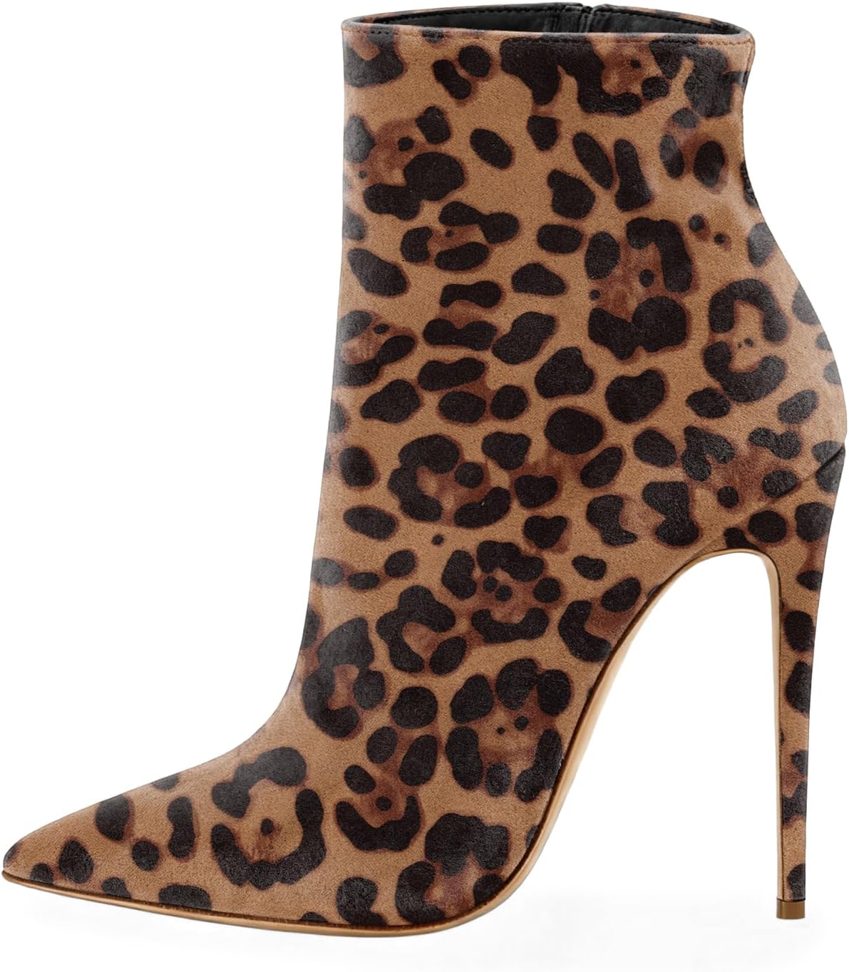 SAMMITOP Women's Pointed Toe Side Zip Ankle Boots Stiletto High Heel Winter Short Boots