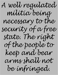 Text of The 2nd Amendment Reusable Stencil (8.5" x 11" Sheet) for Painting on Walls, Wood, Arts and Crafts (My Custom Stencils)