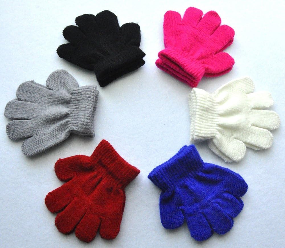Toddler Boys and Girls Winter Knitted Writing Gloves, 1-3 Years Old