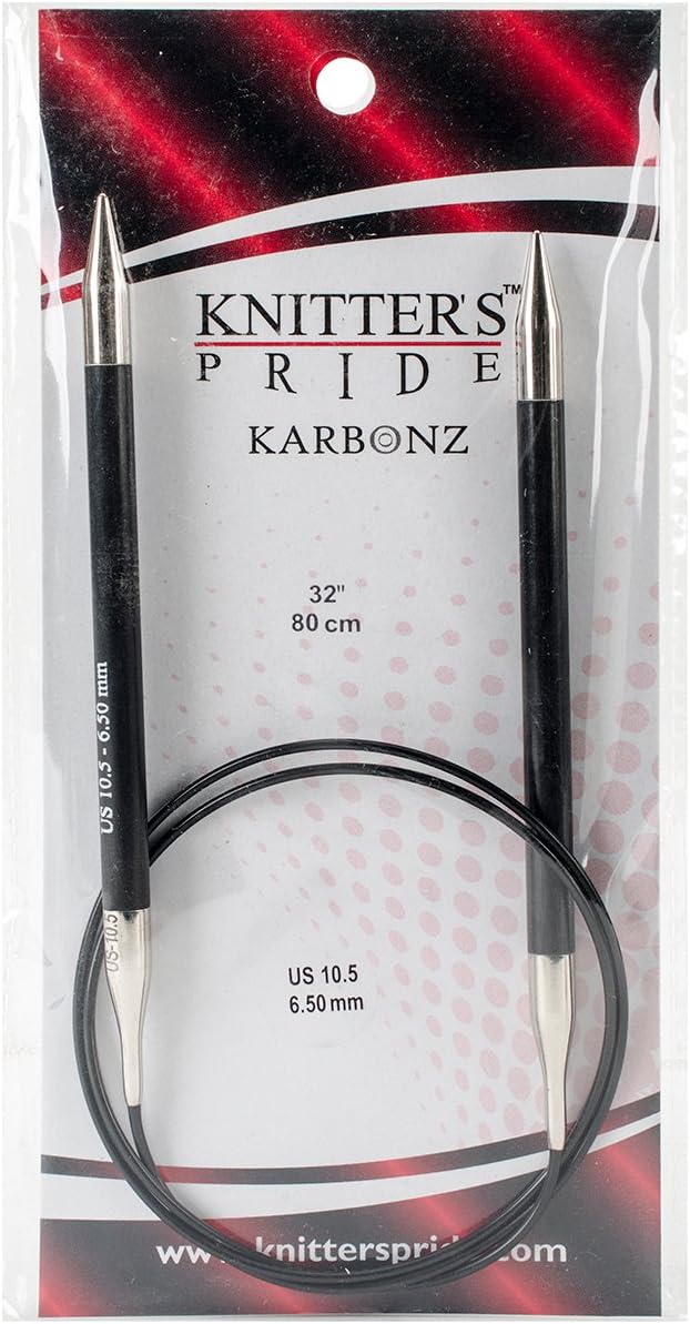 Knitter's Pride 10.5/6.5mm Karbonz Fixed Circular Needles, 32"