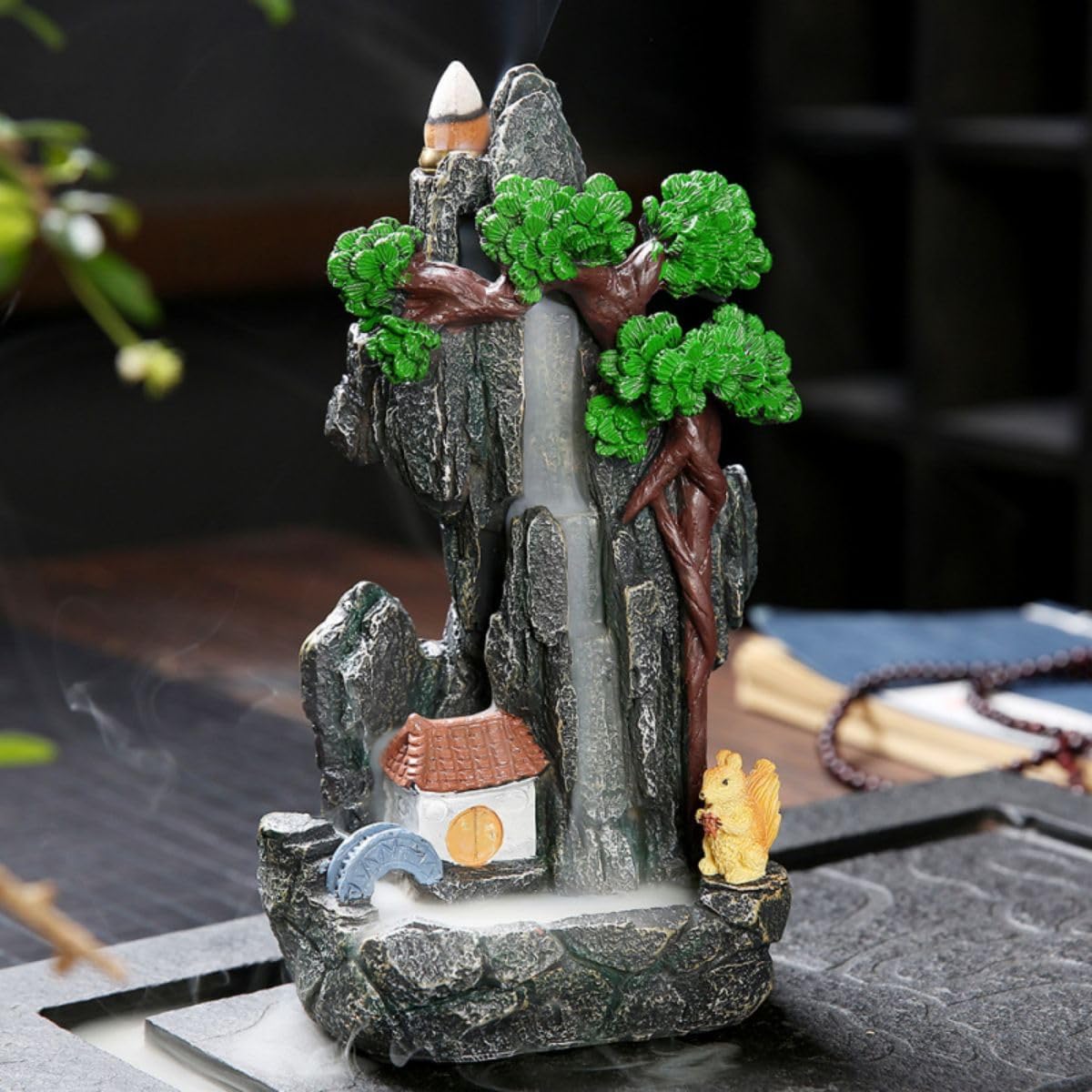 Home Decoration,新款树脂高山流水香炉 Incense Holder,老翁钓鱼香炉 Incense Holder,家居办公室摆件-12772