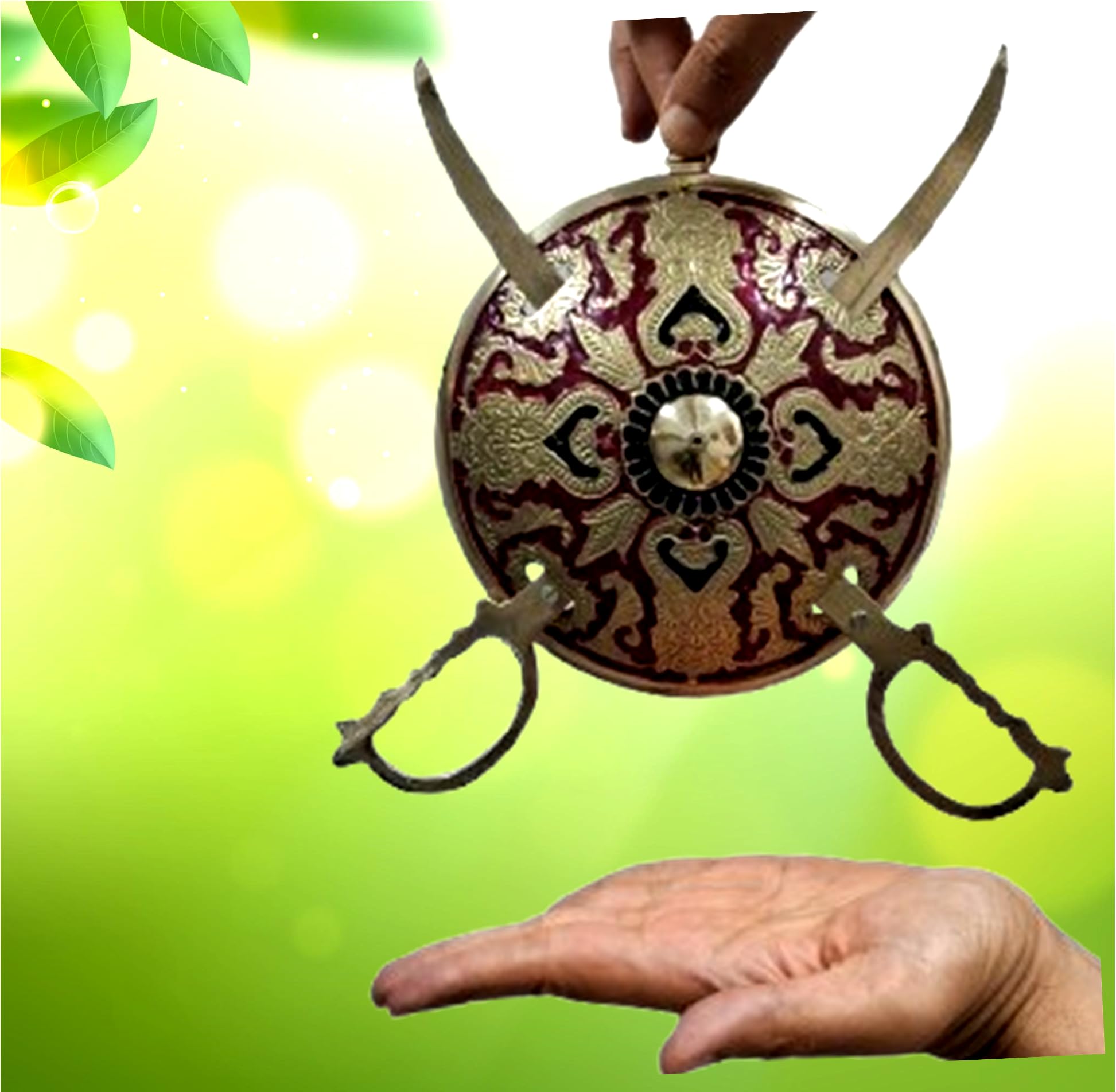 Purpledip Metal Wall Hanging Decorative Shield: Royal Insignia, 9 Inches Wide (12755B)