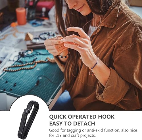Miniatura 2 de EXCEART 130 ganchos de resorte de plástico, ganchos de clip de plástico para cordón de plástico, cierre de langosta de plástico para cubierta