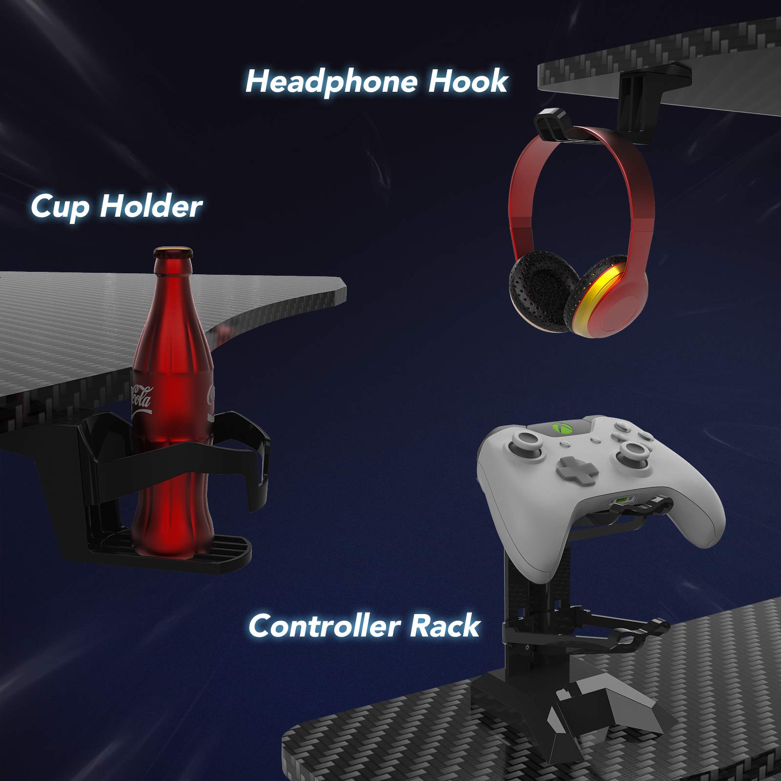 FLEXISPOT Gaming Desk Adjustable Gaming Computer Desk Gaming Table 48