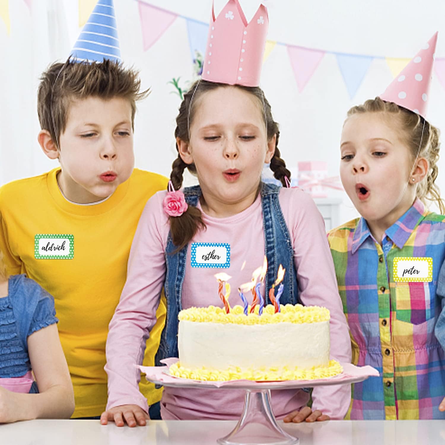 3.5"x2.25" Colorful Name Tags 400pc 5 Colors Name Tag Stickers for Office, School, Classroom, Kitchen, Refrigerator - Image 6