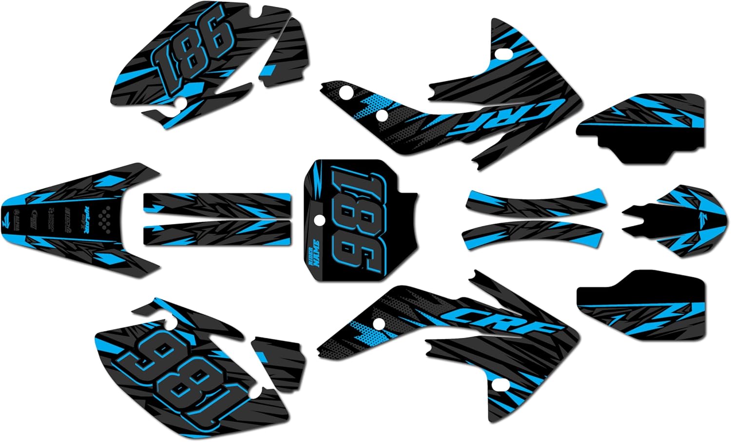 Graphics Kit for Honda CRF150R (2007-2023) Twitch Series Smoke 16 Mil - On/Off the Road - Dirt Pit Bike Motorcycle Sticker, Dirtbike Racing Decal Motocross Accessories no-Plastics