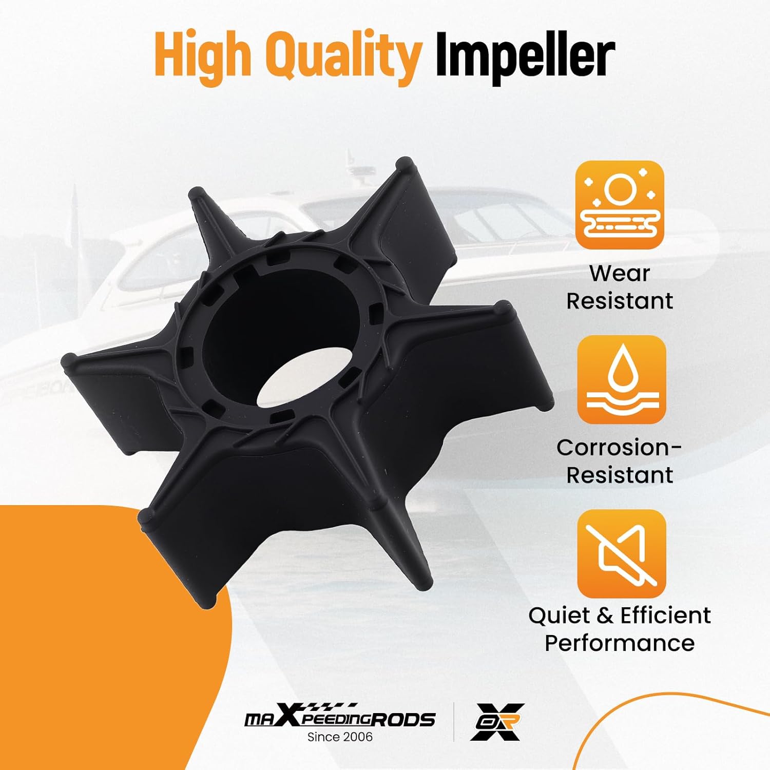 maXpeedingrods 63D-W0078-00 Water Pump Impeller Kit for Yamaha 2-Stroke 4-Stroke 40HP 50HP 60HP Motor 1995-2009 Replacement 63D-44311-00