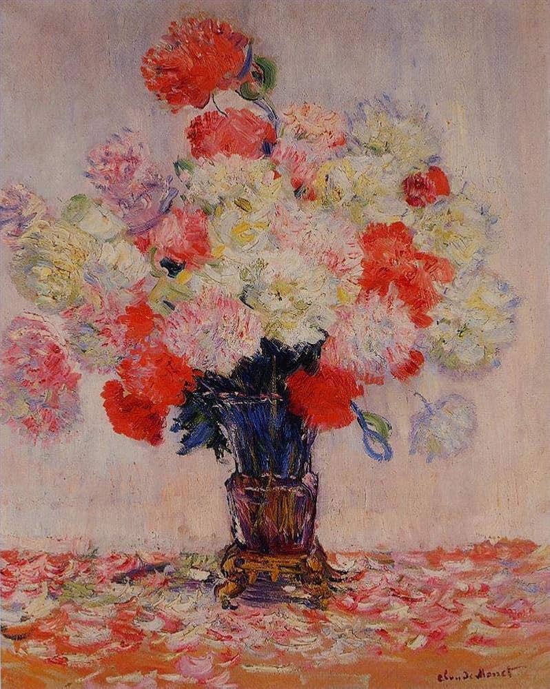 Amazon.com: 18 Paintings Vase of Peonies Claude Monet