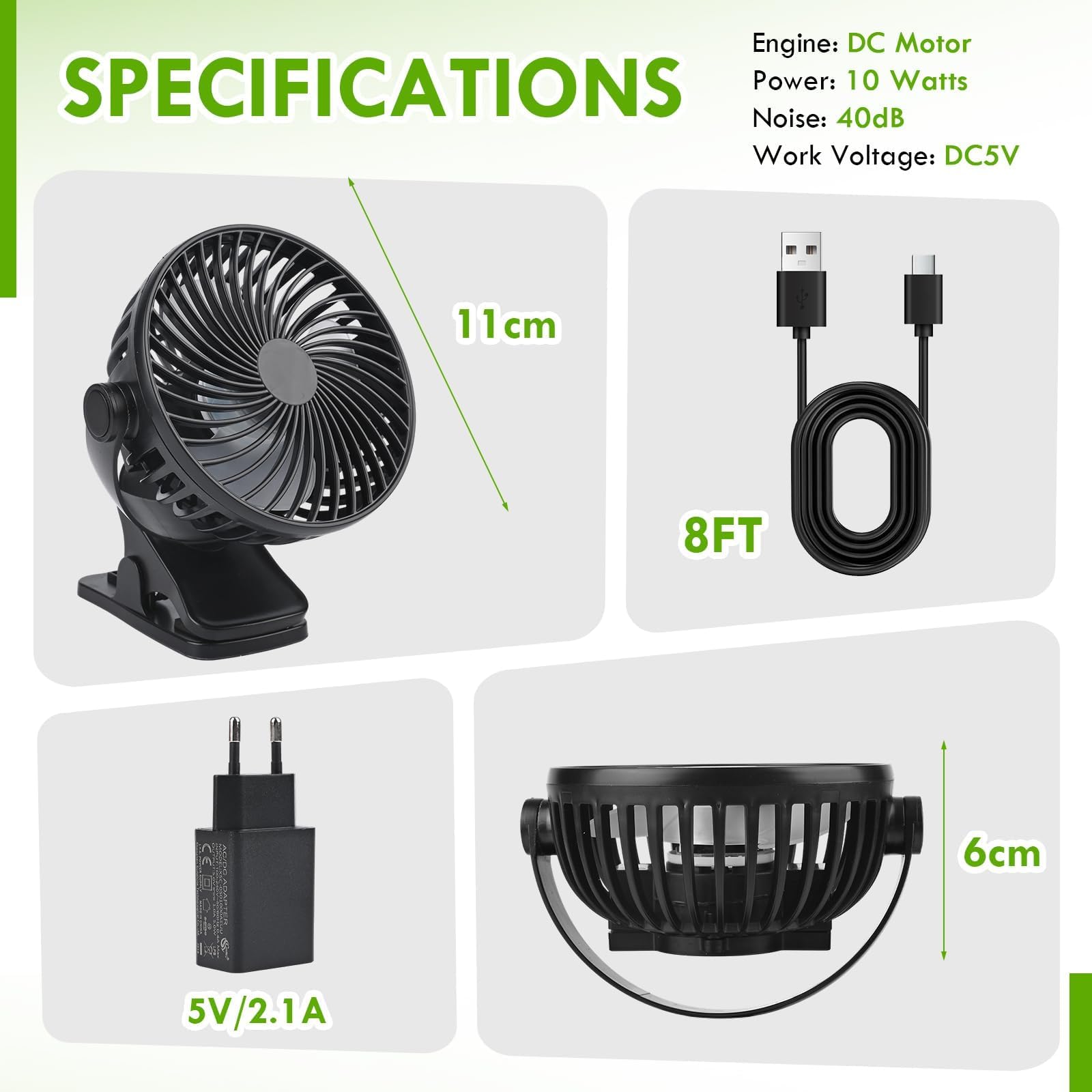Growbox Ventilator mit Timer, 360° Umluftventilator für Pflanzen, LED Display, 1–60 Min Laufzeit & 1–24 Std Intervall, 2,9 m Kabel, Pflanzenventilator für Gewächshaus, Terrarium und Kleintiergehege