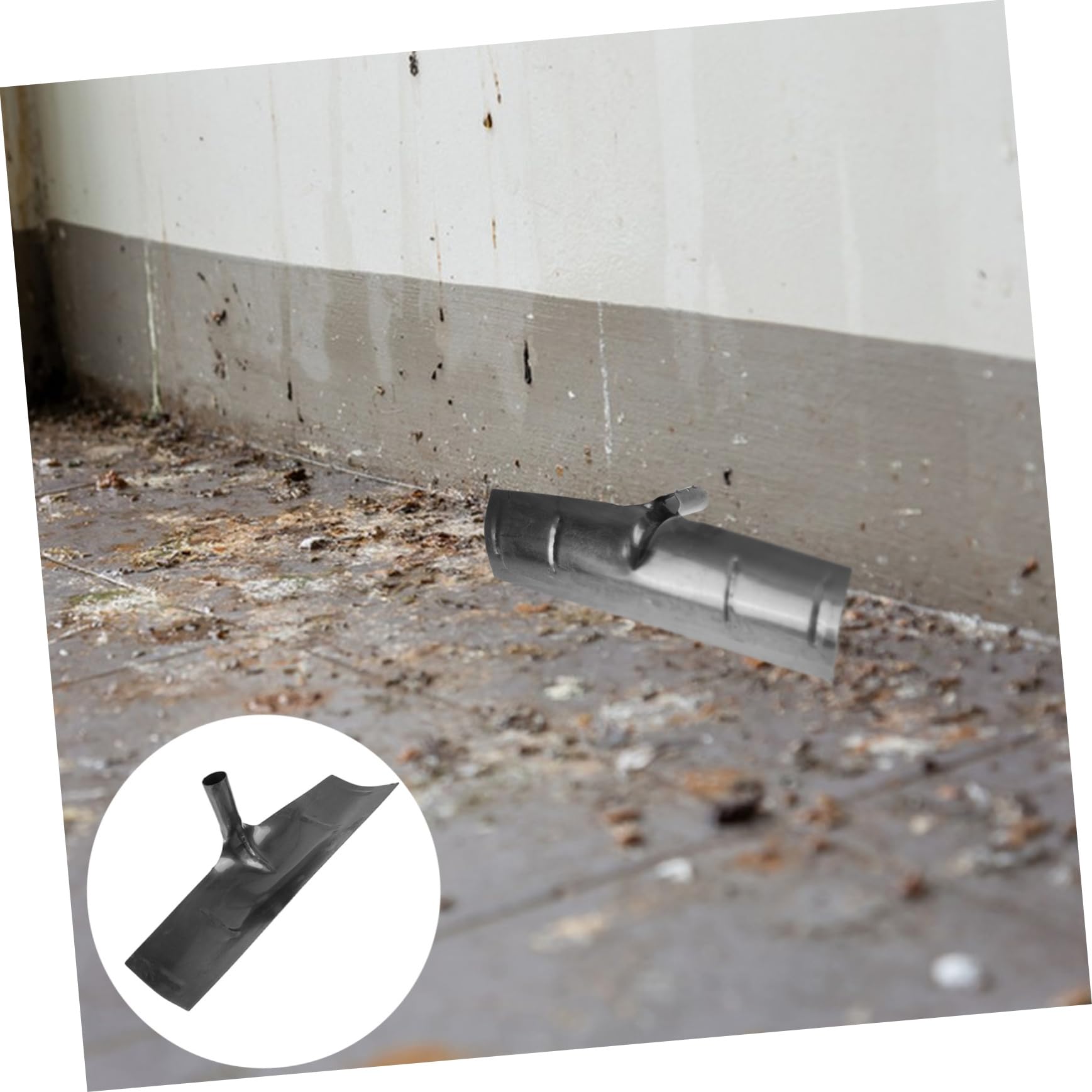 YARNOW rastrello per letame pennello pennellessa Utensile cleaning stallatico attrezzo pala per pulire lo sterco pala per la pulizia delle pareti pala agricola Acciaio inossidabile Black
