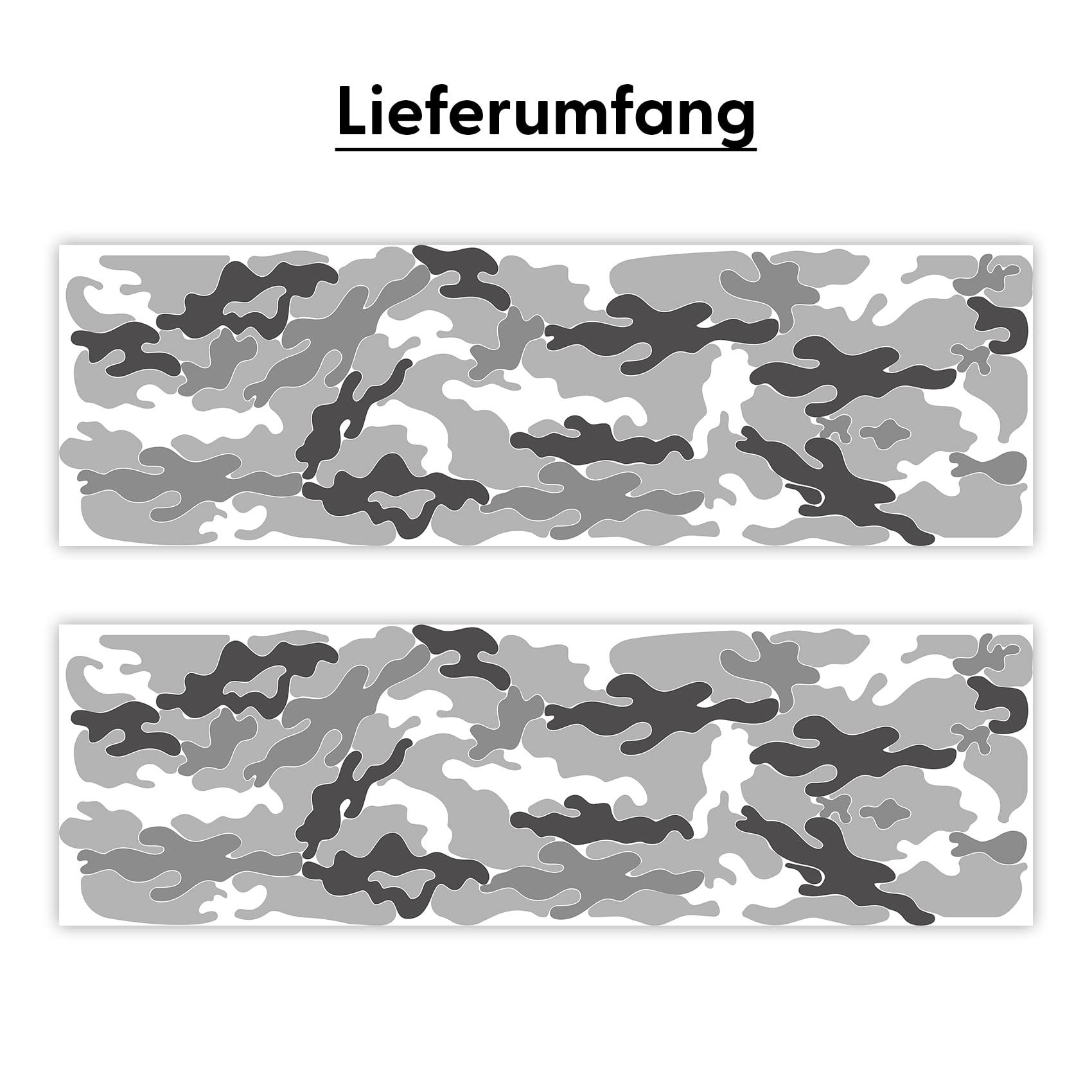 Finest Folia Camouflage Grau 2er Set Auto Tuning Folie Matt selbstklebend