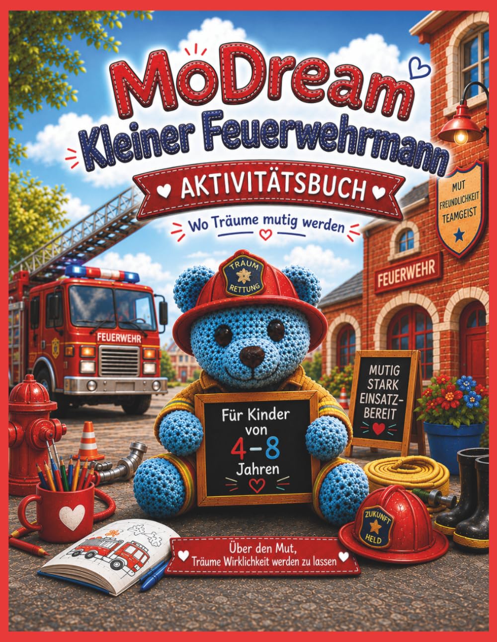 Feuerwehr Aktivitätsbuch für Kinder 4-8 Jahre: Feuerwehr Mal- und Aktivitätsbuch | Ausmalen, Labyrinthe, Sudoku & Suchspiele | Für Kinder 4–8 Jahre | Spielerisch lernen mit Feuerwehr-Abenteuern