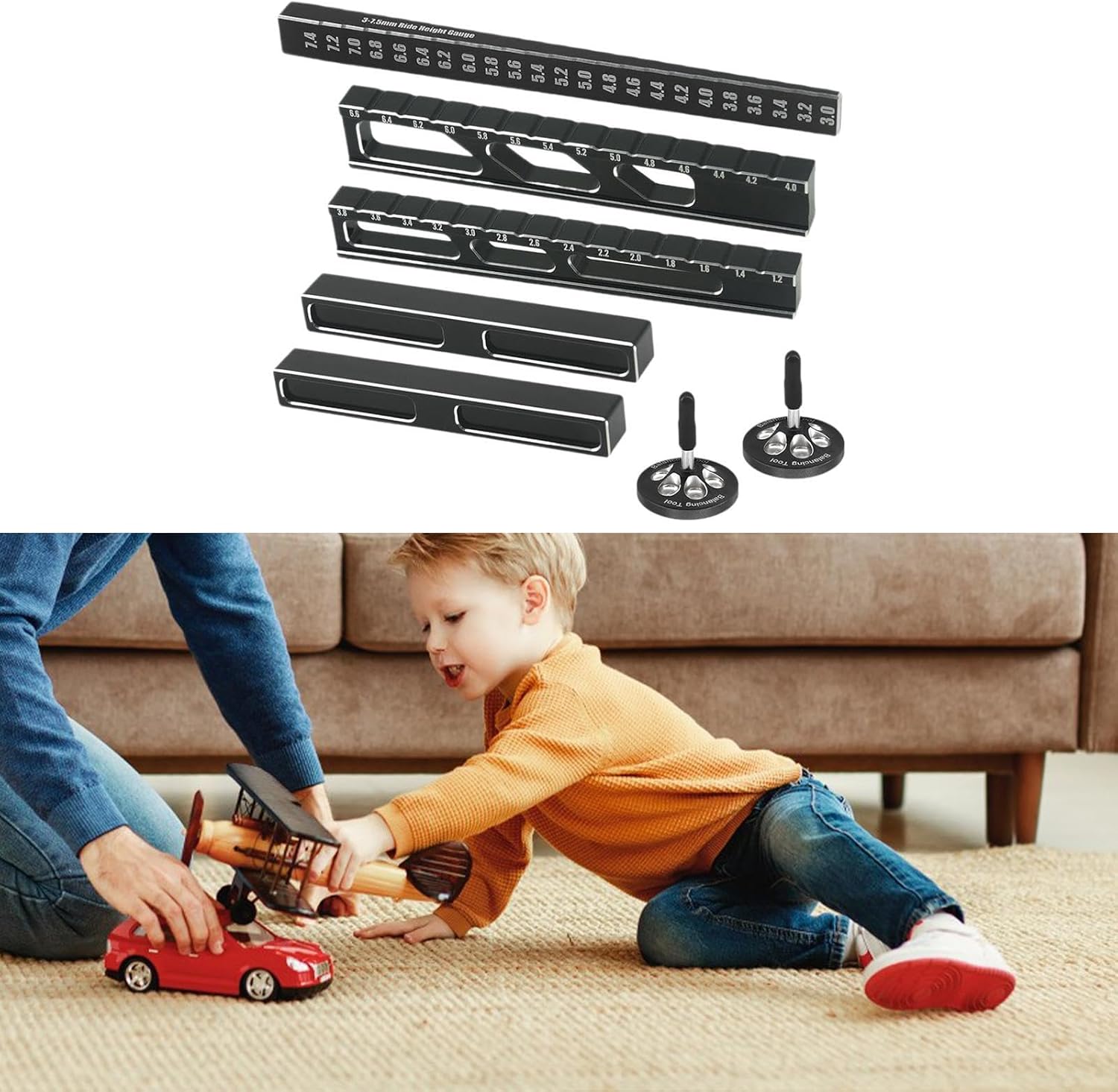 SM SunniMix RC Height Measuring Ruler Ride Height Gauge Universal for 1/10 RC Car Chassis Practical Accurate Measurement Balancing Tool