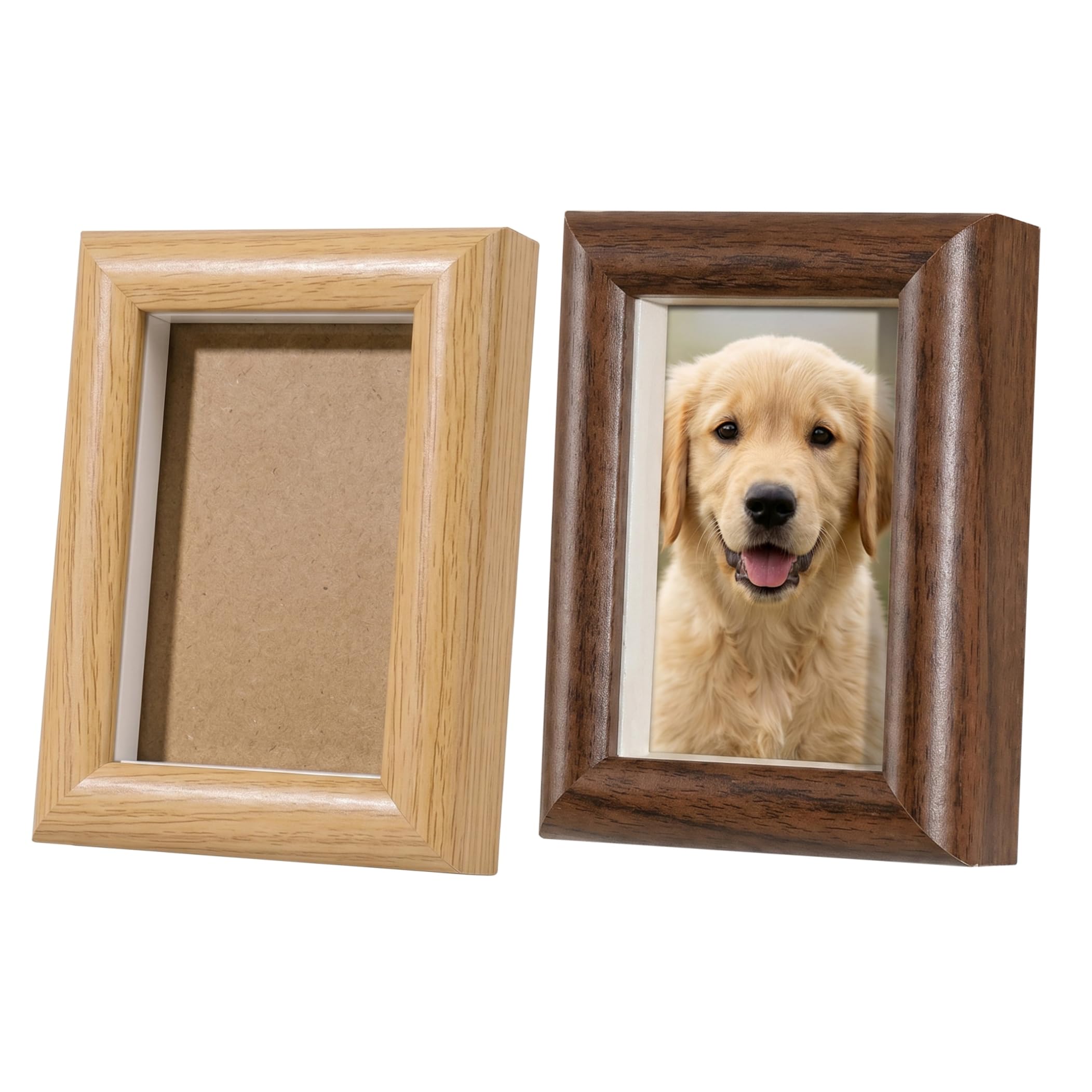 Tsawntd Wall Tabletop Frames, 2 Pack Small Shadow Box, Minimalist Wood 2x3 Picture Frame Clear Glass Display Frame for Photos, Small Paintings, Dried Flower