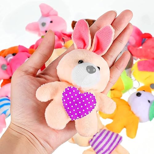 Miniatura 17 de Skylety Juego de 50 mini animales de peluche a granel, lindos animales de peluche, selva de safari, pequeños juguetes de peluche, llavero de peluche