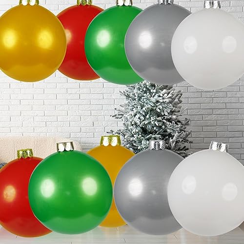 12'' 10 pcs Outdoor Decorations,Large Inflatable Balls,Inflatable Ornaments Balls Inflatable Outdoor Yard Decorations forBirthday Anniversay Holiday Yard Hanging Decor for New Year (10 PCS)