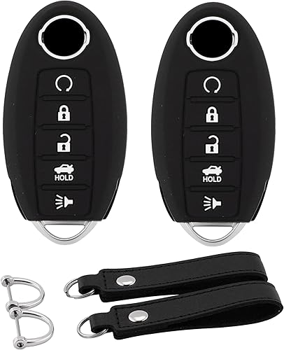 Funda de goma de silicona compatible con accesorios Altima Rogue Sentra Pathfinder Armada Maxima Murano 5 botones funda protectora para llave de