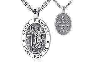 925 Sterling Silver St Michael/St Christopher/Jesus Crucifix/St Benedict Virgin Mary Miraculous St...