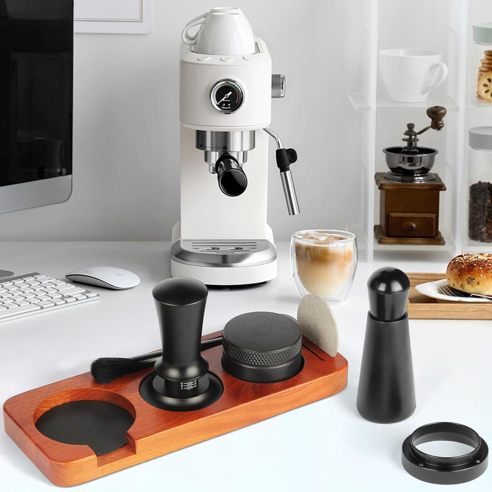 Genérico Kaffeezubehör, tragbare Espressopresse für die Küche, Zubehör-Set für Espresso, 5,1 cm, für Bar, Küche, Apartment, Café und Heimbegeisterte