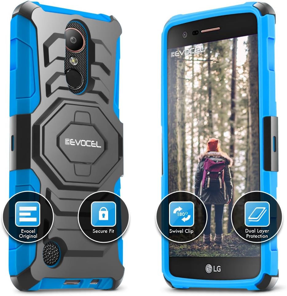Evocel New Generation Series Phone Case Compatible with K20 Plus, K7 2017, V5 with Belt Clip Holster and Kickstand, Blue