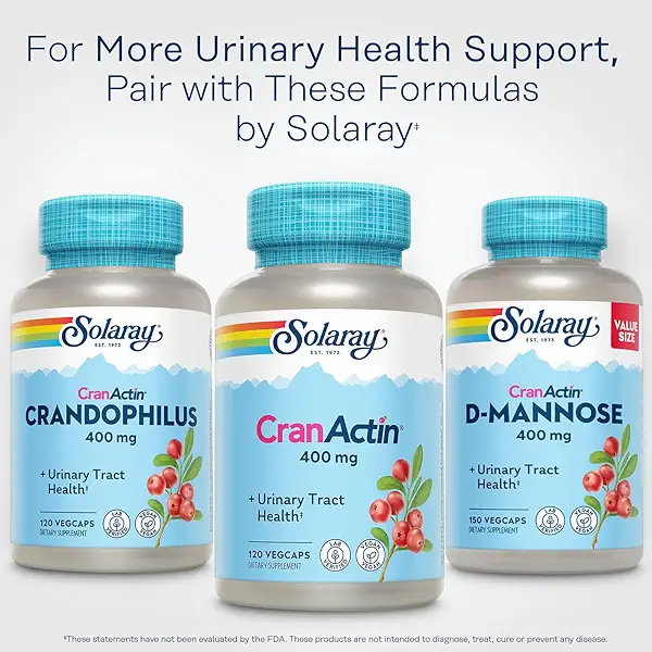 SOLARAY CranActin Cranberry Extract 400 mg - Cranberry Supplements for Women and Men - Bladder and Urinary Tract Health Support with Vitamin C - Vegan, 60-Day Guarantee, 120 Servings, 120 VegCaps 7
