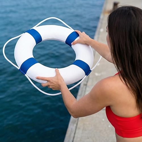 Miniatura 4 de 20 pulgadas  19.7 in de seguridad para piscina, anillo de tiro de boya - Anillos de espuma de natación para decoración de pared de piscina