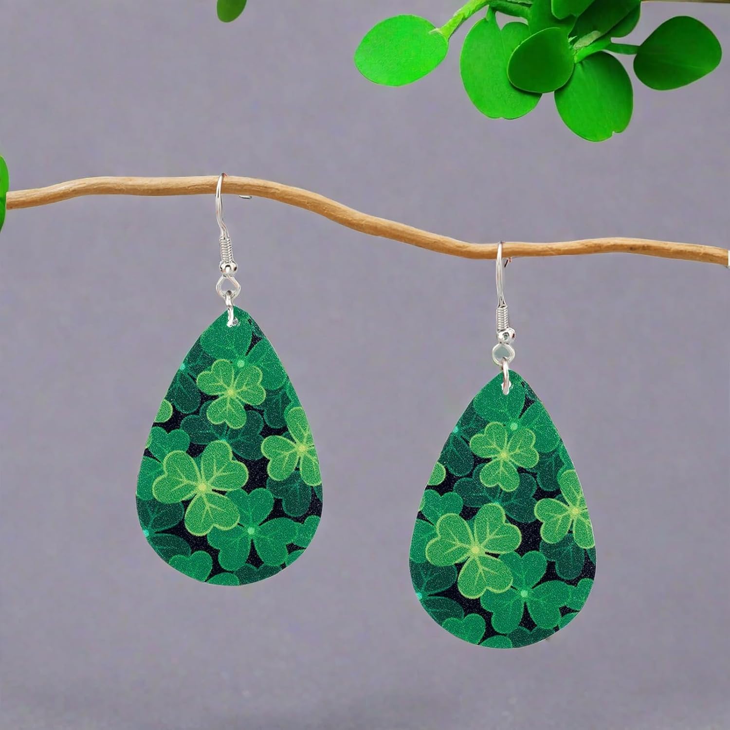 St Patricks Day Earrings for Women, Irish clover Dangle Green, for Various Festivals Celebration Party, Trendy shamrock Dangle Fun Hook Earrings, for Jewelry Outfits Accessories - Image 6
